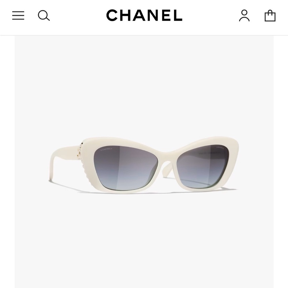 CHANEL Pearl Cat-Eye Sunglasses